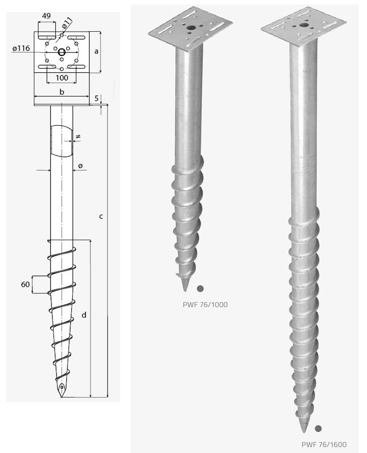 Sortiment zemních vrutů